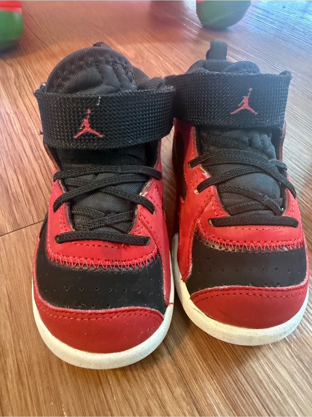 Jordan Red and Black High-Top Sneakers 8C